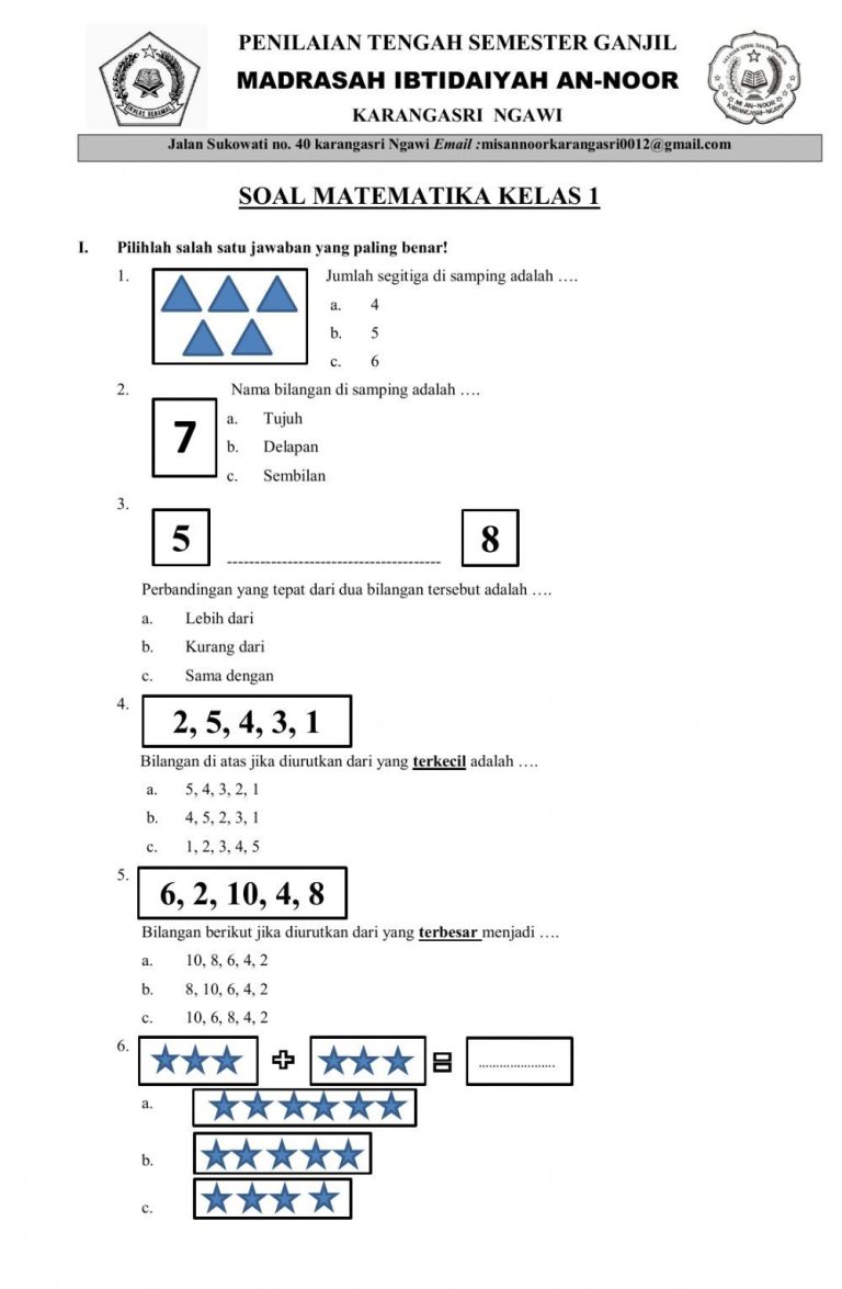 Membekali Si Kecil dengan Fondasi Matematika: Panduan Lengkap Download Soal PTS Matematika Kelas 1 SD Semester 2 Membekali Si Kecil dengan Fondasi Matematika: Panduan Lengkap Download Soal PTS Matematika Kelas 1 SD Semester 2