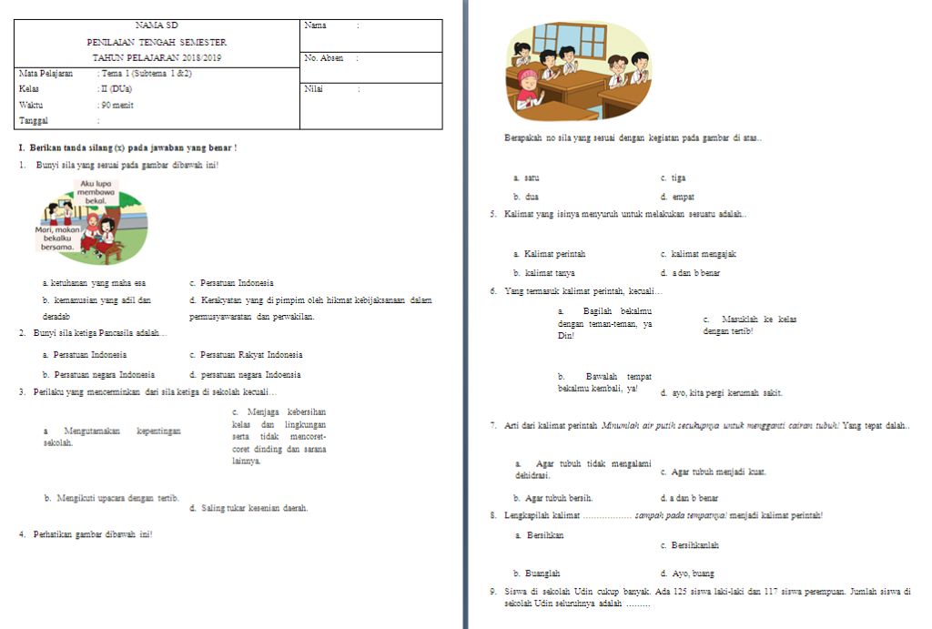 Panduan Lengkap: Download Soal PTS Kelas 2 SDIT Tema 1 Subtema 3 untuk Persiapan Optimal