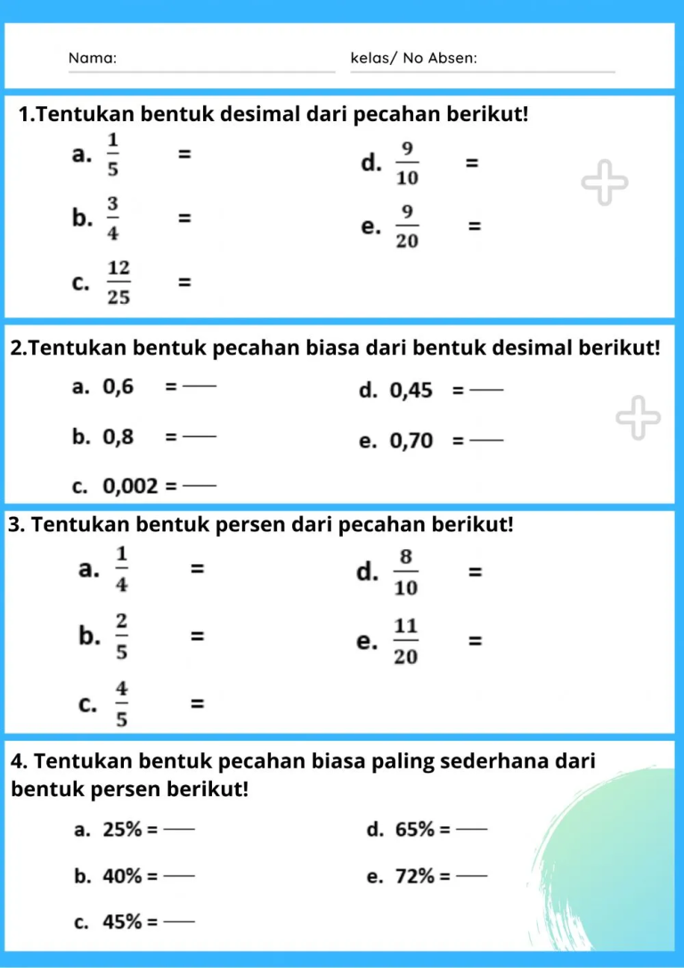 5 Contoh Soal Pecahan Desimal dan Jawabannya Kelas 4 SD yang Sering Keluar Saat Ujian 2026