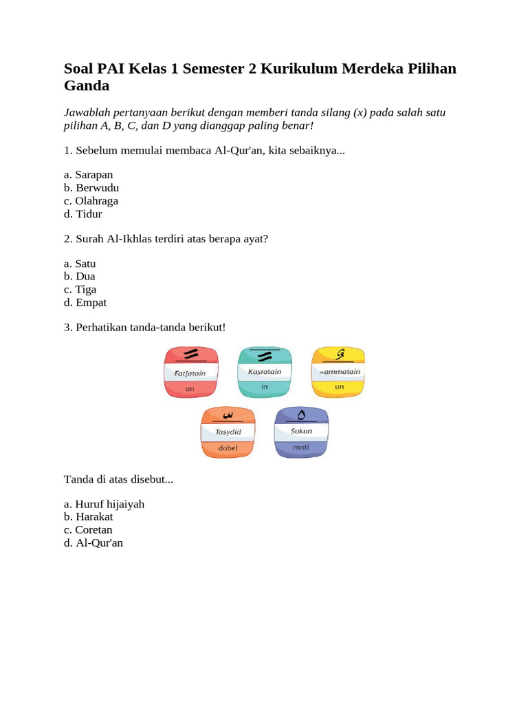 8 Rahasia Soal PAI Kelas 1 Semester 2 2020 yang Wajib Diketahui Sebelum Ujian 8 Rahasia Soal PAI Kelas 1 Semester 2 2020 yang Wajib Diketahui Sebelum Ujian