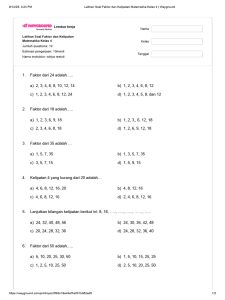 Latihan Faktor dan Kelipatan Kelas 4 PDF