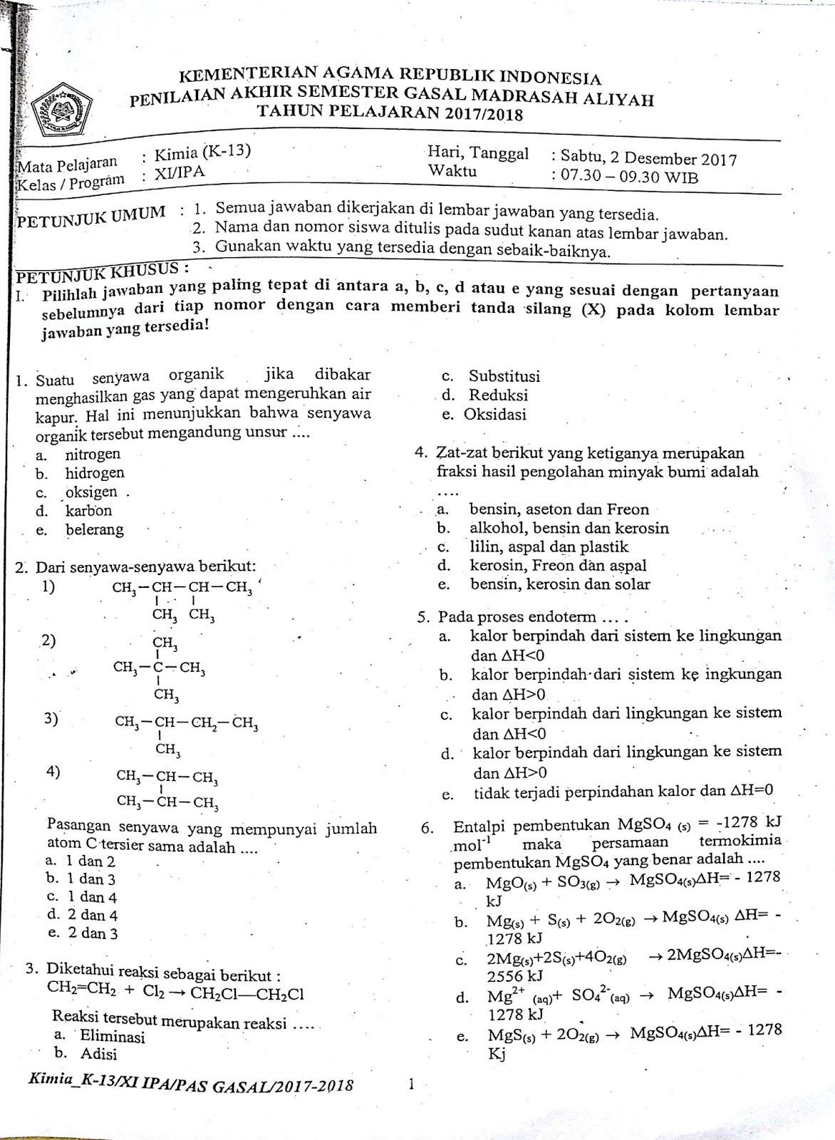 42 Soal Dan Pembahasan Kimia Kelas Xii Semester 1 Bab 2 Kimia Ilmu
