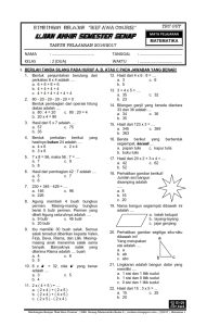 Persiapan Matang Menuju Kesuksesan Contoh Soal UKK Matematika Kelas 2