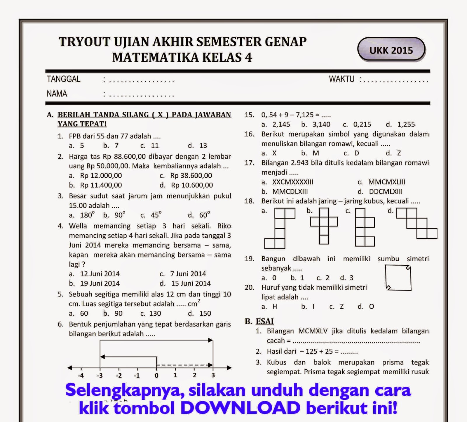 7 Rahasia Mendapatkan Free Download Soal UKK SD Kelas 4 Terbaru 2026 Sebelum Terlambat