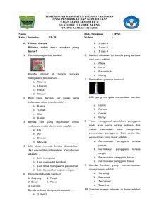 Ujian Akhir Semester SD IPAS 2024 2025 PDF