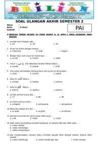 contoh soal agama islam kelas 3 sd semester 2