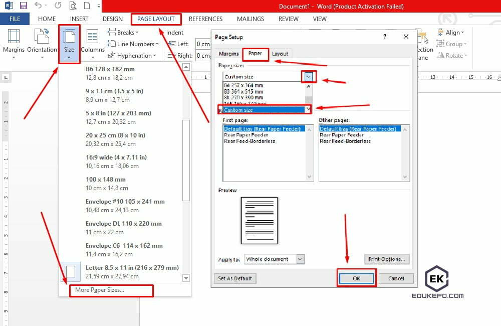 Rahasia 3 Langkah Mudah mengubah ukuran kertas ms word tanpa mengubah ukuran font