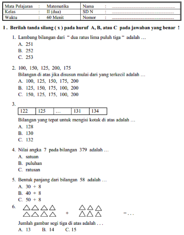 Membangun Fondasi Belajar Contoh Soal Ulangan Harian Kelas 1 Semester