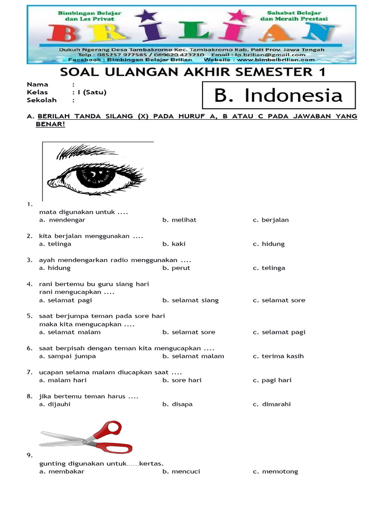 Rahasia Lulus Tanpa Remedial dengan Contoh Soal Ujian Kelas 1 SD Terbaru Rahasia Lulus Tanpa Remedial dengan Contoh Soal Ujian Kelas 1 SD Terbaru