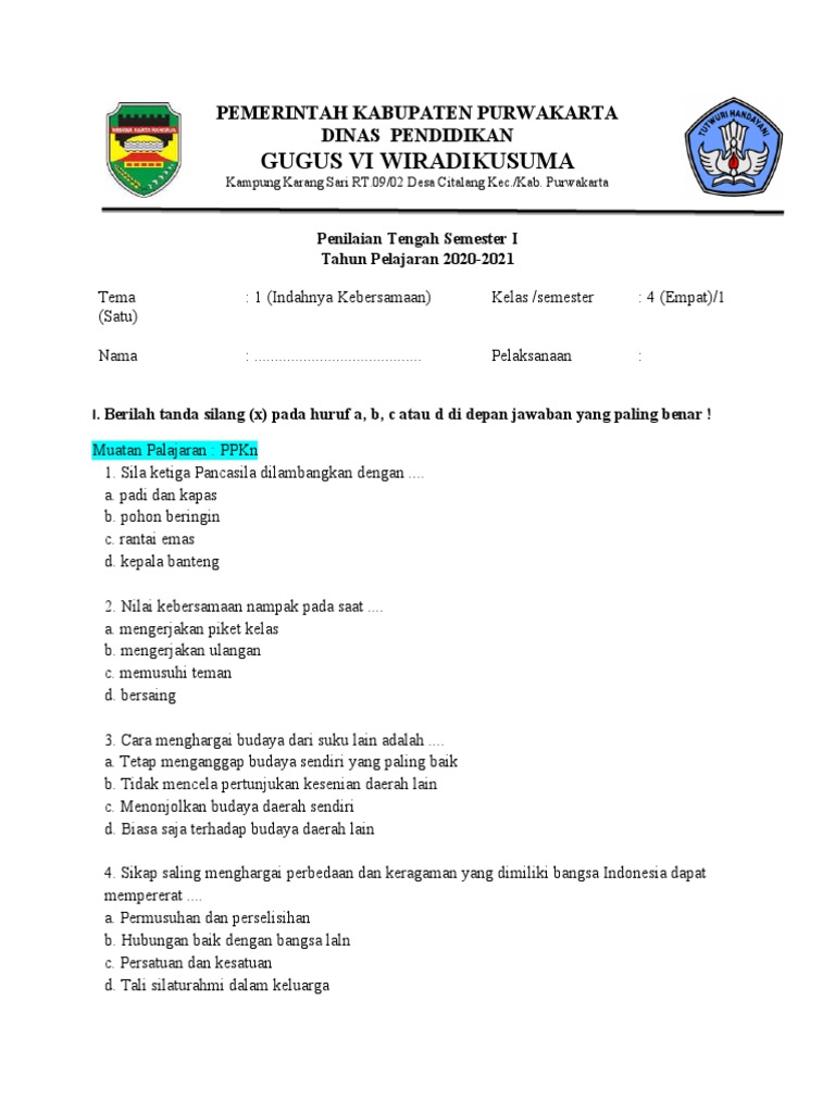 Wajib Tahu Bocoran Soal PTS Kelas 4 Tema 1 Semester 1 Agar Nilai Langsung Melonjak Tinggi Wajib Tahu Bocoran Soal PTS Kelas 4 Tema 1 Semester 1 Agar Nilai Langsung Melonjak Tinggi
