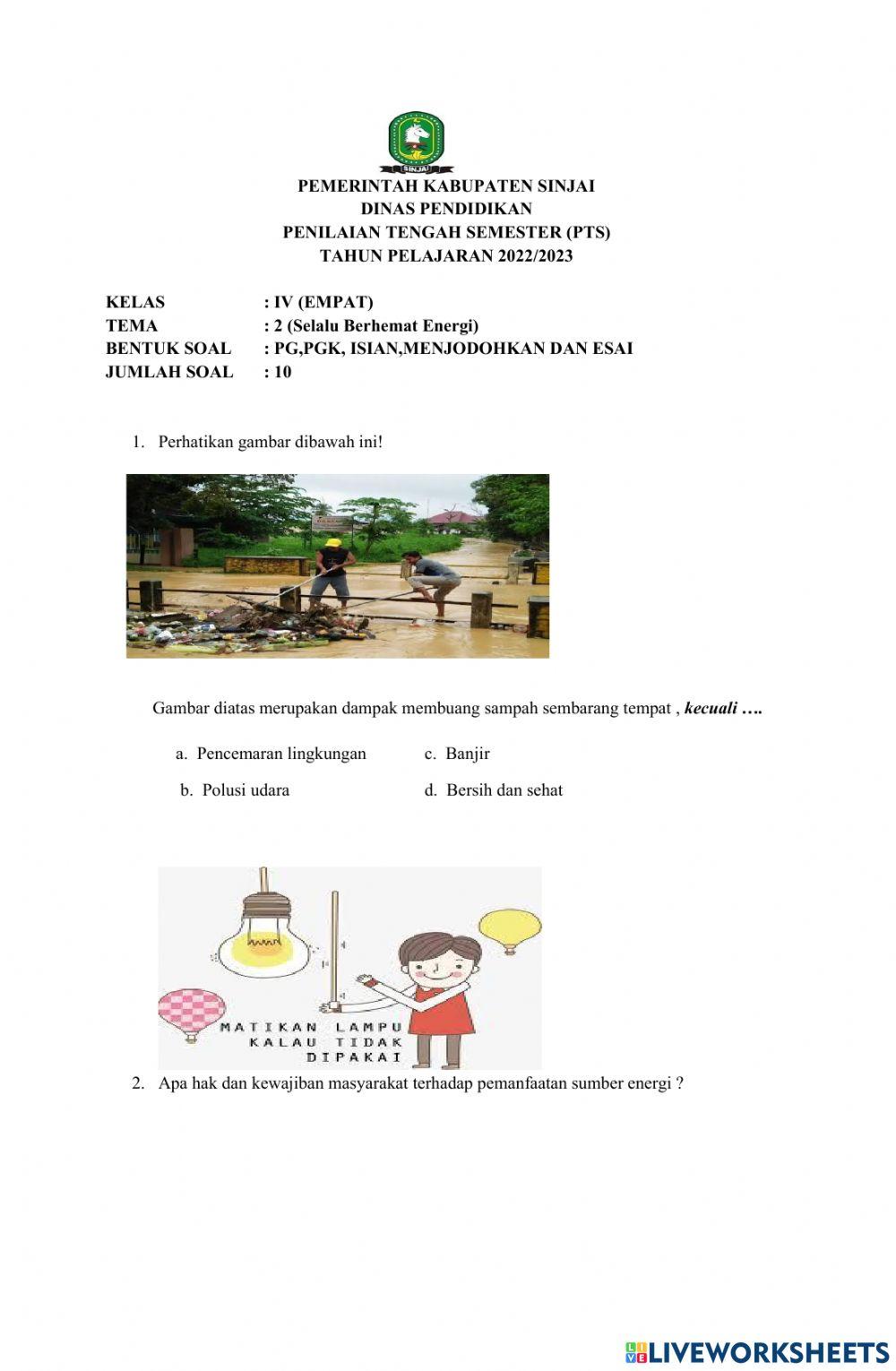 Wajib Tahu Kumpulan soal pts kelas 4 tema 2 k 13 revisi 2018 Agar Nilai Ujian Melejit